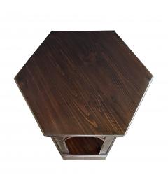 A Rustic Stained Pine Octagonal Neo Gothic Side Table - 3722522