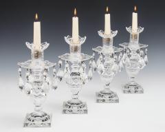 A SET OF FOUR CUT GLASS SLIPOVER CANDLESTICKS IN 18TH CENTURY STYLE - 3795333