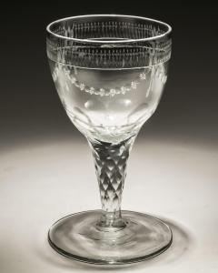 A SET OF TEN ENGRAVED FACET STEM CONTINENTAL GOBLETS - 3792931
