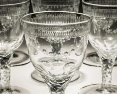 A SET OF TEN ENGRAVED FACET STEM CONTINENTAL GOBLETS - 3792935