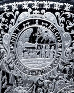 A SILESIAN ENGRAVED SCREW TOP GOBLET COVER OF MARIA THERESA OF BOHEMIA - 4250571