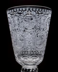 A SILESIAN ENGRAVED SCREW TOP GOBLET COVER OF MARIA THERESA OF BOHEMIA - 4250574