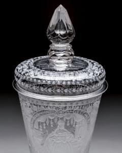 A SILESIAN ENGRAVED SCREW TOP GOBLET COVER OF MARIA THERESA OF BOHEMIA - 4250576