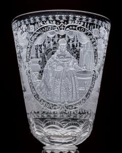 A SILESIAN ENGRAVED SCREW TOP GOBLET COVER OF MARIA THERESA OF BOHEMIA - 4250579