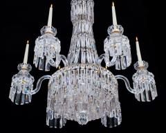 A SIX LIGHT WILLIAM IV TENT AND WATERFALL CHANDELIER - 3796010