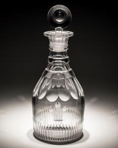 A SLICE AND FLUTE CUT GLASS GEORGIAN SPIRIT DECANTER - 3793885