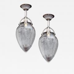 A SMALL PAIR OF DIAMOND AND FAN CUT HALL LIGHTS - 4595945
