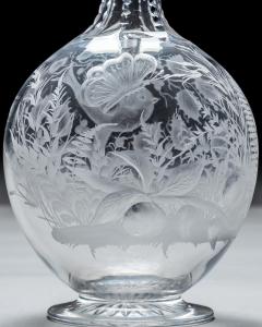 A SUPERBLY ENGRAVED DECANTER DECORATED WITH FRUIT TREES BIRD BUTTERFLY - 4290323