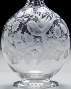 A SUPERBLY ENGRAVED DECANTER DECORATED WITH FRUIT TREES BIRD BUTTERFLY - 4290325