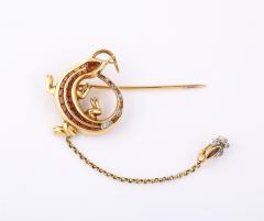 A Salamander Jabot Pin Pendant with Madeira Citrines and Diamonds - 4331238