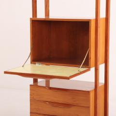 A Sapele Wood Fall Front Desk and Bookshelf C 1950  - 4228351