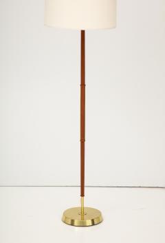 A Scandinavian Brass Teak Floor Lamp Circa 1950s - 3351299