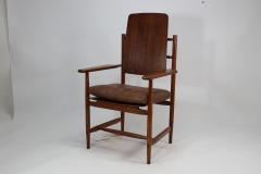 A Scandinavian Style Designer Solid Oak Armchair with a Laminated Back Seat - 4182565