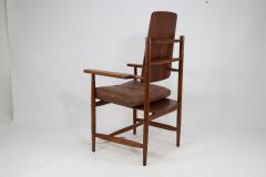 A Scandinavian Style Designer Solid Oak Armchair with a Laminated Back Seat - 4182567