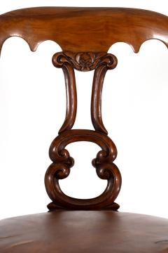A Sculptural Carved Open Arm Lyre Back Armchair English Circa 1850  - 3237544