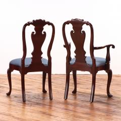 A Set of 10 Queen Anne Style Mahogany Dining Chairs by Councill c 1985  - 4315369
