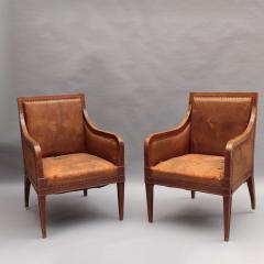 A Set of 3 Fine French 1930s Office Armchairs 1 desk chairs and 2 Visitors - 4094324
