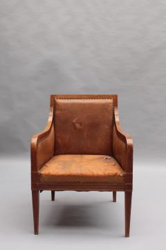 A Set of 3 Fine French 1930s Office Armchairs 1 desk chairs and 2 Visitors - 4094325