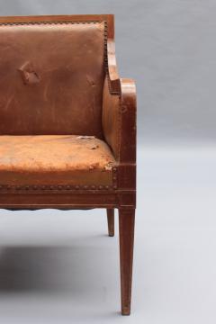 A Set of 3 Fine French 1930s Office Armchairs 1 desk chairs and 2 Visitors - 4094328