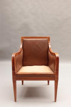 A Set of 3 Fine French 1930s Office Armchairs 1 desk chairs and 2 Visitors - 4094332