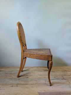 A Set of Eight French Leather and Oak Art Nouveau Chairs Circa 1910 - 353651