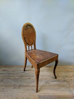 A Set of Eight French Leather and Oak Art Nouveau Chairs Circa 1910 - 353654