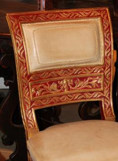 A Set of Four 18th Century Sicilian Polychrome and Parcel Gilt Chairs - 3209073