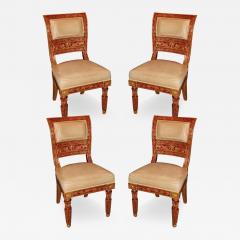 A Set of Four 18th Century Sicilian Polychrome and Parcel Gilt Chairs - 3210475