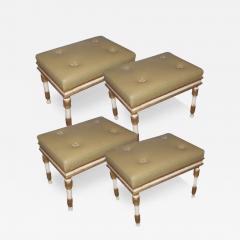 A Set of Four 19th Century Polychrome and Parcel Gilt Neoclassical Benches - 3561082
