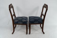 A Set of Four Aesthetic Movement Oak Dining Chairs with Carved Decoration - 4192482