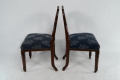 A Set of Four Aesthetic Movement Oak Dining Chairs with Carved Decoration - 4192484