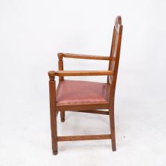 A Set of Four Arts Crafts Dining Chairs with Nicely Carved Floral Decoration - 4192491