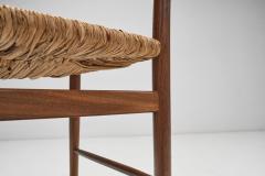 A Set of Four Dining Chairs with Woven Straw Seats and Backs Europe ca 1950s - 3458587