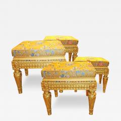 A Set of Four Elegant 19th C Italian Louis XVI Giltwood Benches - 3561027