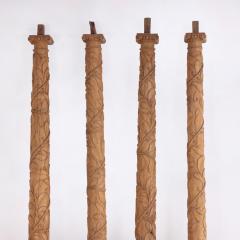 A Set of Four French carved oak columns 19th C  - 4008462