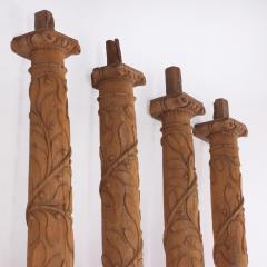 A Set of Four French carved oak columns 19th C  - 4008464
