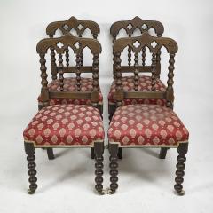 A Set of Four Gothic Revival Bobbin Turned Oak Dining Chairs - 4192498
