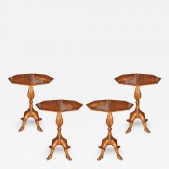 A Set of Four Whimsical 19th Century English Walnut Parquetry Side Tables - 3664412