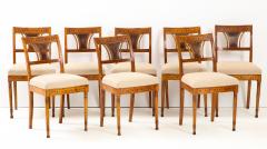 A Set of Six Danish Empire Inlaid Birchwood Sidechairs Circa 1810 1820 - 1279196