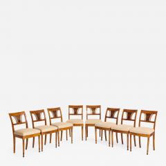 A Set of Six Danish Empire Inlaid Birchwood Sidechairs Circa 1810 1820 - 1280077