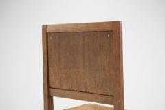 A Set of Six Oak and Rush Dining Chairs France 1950s - 3103560