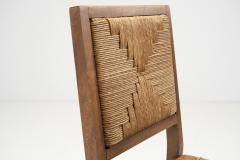 A Set of Six Oak and Rush Dining Chairs France 1950s - 3103561