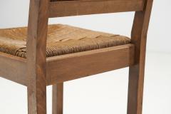 A Set of Six Oak and Rush Dining Chairs France 1950s - 3103562