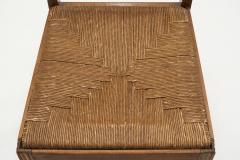 A Set of Six Oak and Rush Dining Chairs France 1950s - 3103563