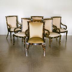 A Set of Six Tesselleted Horn Chairs in the Manner of Karl Springer - 3109600