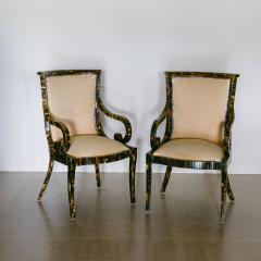 A Set of Six Tesselleted Horn Chairs in the Manner of Karl Springer - 3109602