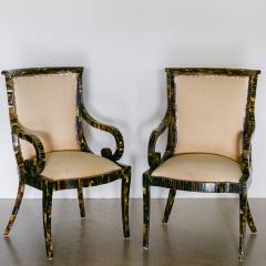 A Set of Six Tesselleted Horn Chairs in the Manner of Karl Springer - 3109607