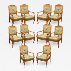 A Set of Ten French Charles X Beechwood Armchairs - 3561062