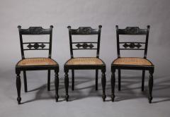 A Set of Three Ceylonese Solid Ebony Dining Chairs - 3161468