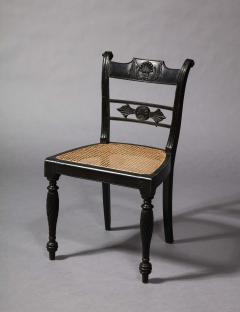 A Set of Three Ceylonese Solid Ebony Dining Chairs - 3161516